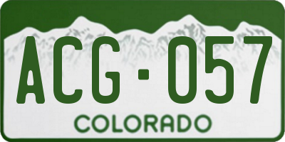 CO license plate ACG057
