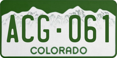 CO license plate ACG061