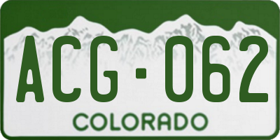 CO license plate ACG062