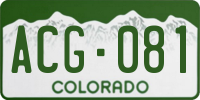 CO license plate ACG081