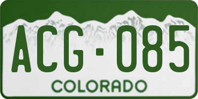 CO license plate ACG085