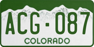 CO license plate ACG087