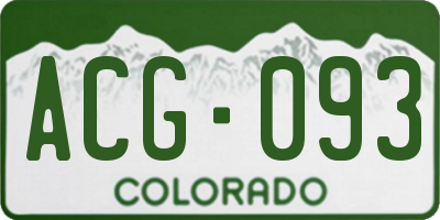 CO license plate ACG093