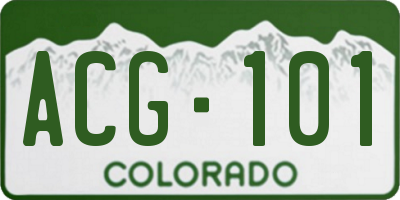CO license plate ACG101