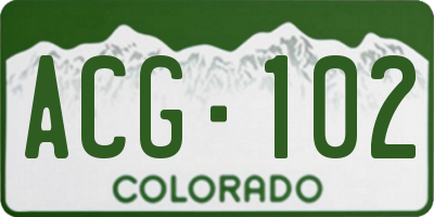 CO license plate ACG102