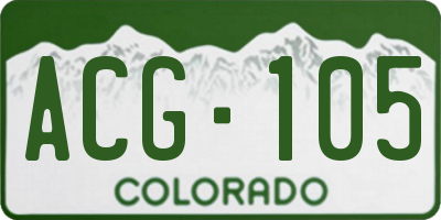 CO license plate ACG105