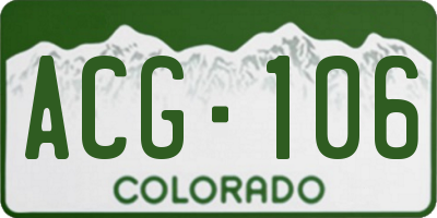 CO license plate ACG106
