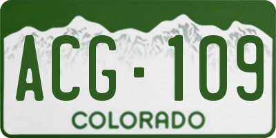 CO license plate ACG109