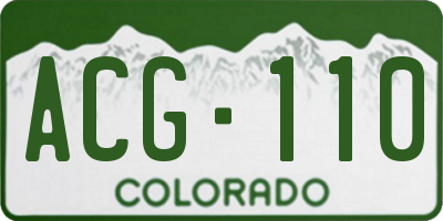 CO license plate ACG110