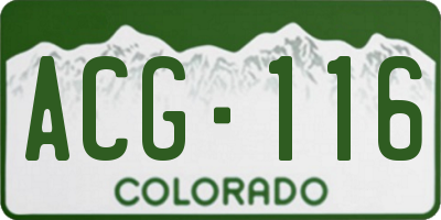 CO license plate ACG116