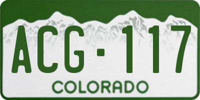 CO license plate ACG117