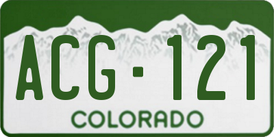 CO license plate ACG121