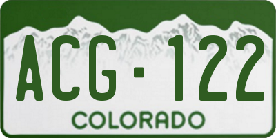 CO license plate ACG122