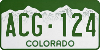 CO license plate ACG124