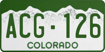 CO license plate ACG126
