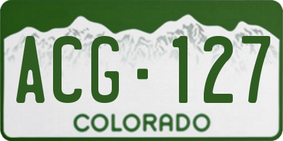 CO license plate ACG127
