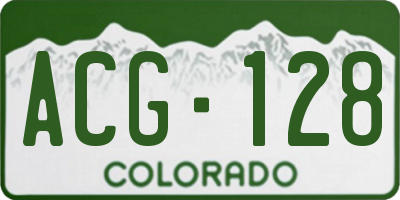 CO license plate ACG128