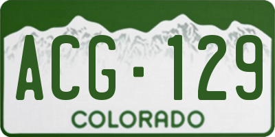 CO license plate ACG129
