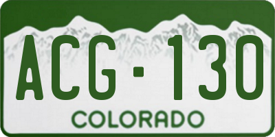 CO license plate ACG130