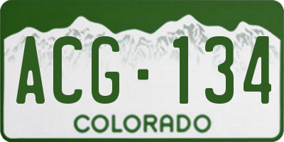 CO license plate ACG134