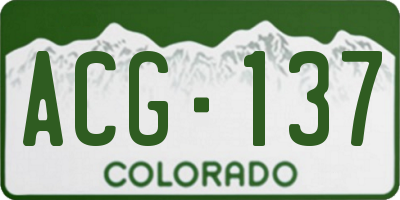 CO license plate ACG137