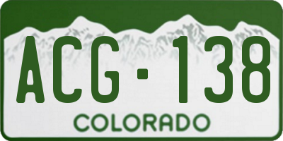 CO license plate ACG138