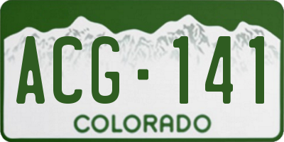CO license plate ACG141