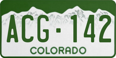 CO license plate ACG142