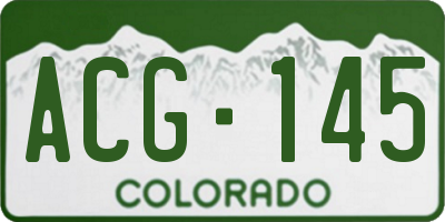 CO license plate ACG145