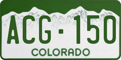CO license plate ACG150