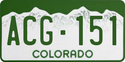 CO license plate ACG151