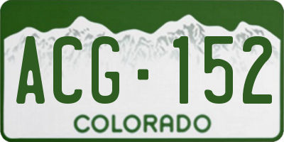 CO license plate ACG152