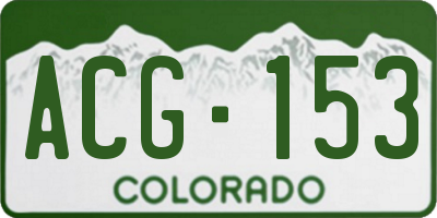 CO license plate ACG153