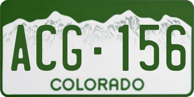 CO license plate ACG156