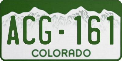 CO license plate ACG161