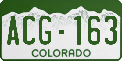 CO license plate ACG163