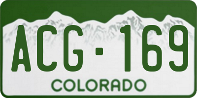 CO license plate ACG169