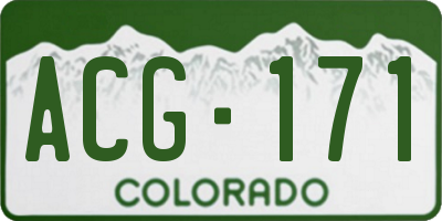 CO license plate ACG171