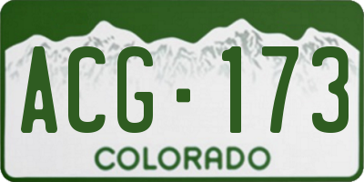 CO license plate ACG173