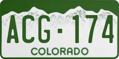 CO license plate ACG174