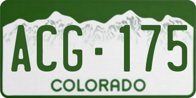 CO license plate ACG175