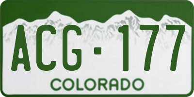 CO license plate ACG177
