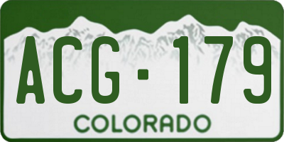 CO license plate ACG179