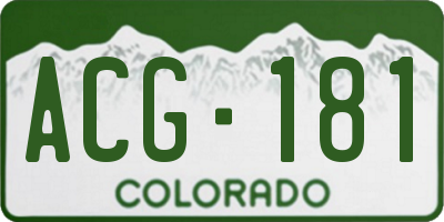 CO license plate ACG181