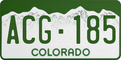 CO license plate ACG185