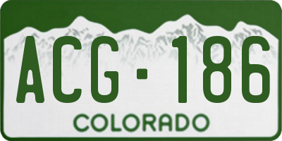 CO license plate ACG186
