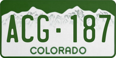 CO license plate ACG187