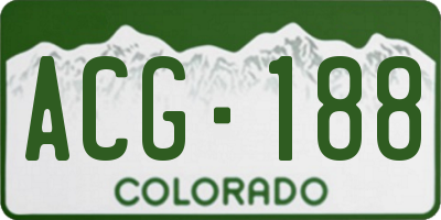 CO license plate ACG188