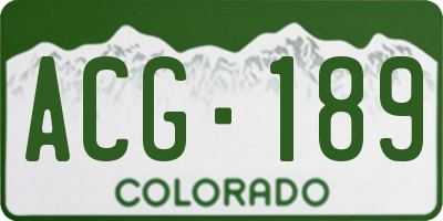 CO license plate ACG189