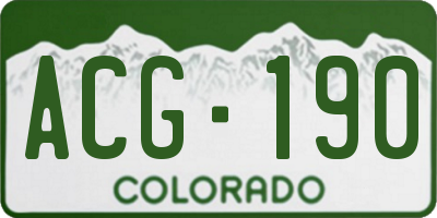 CO license plate ACG190
